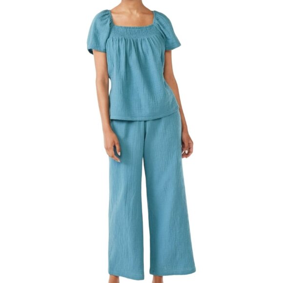 Teal Top 100% Cotton Sleep Shirt Lounge Summer Woman's 2XL JH1731 - Picture 5 of 7